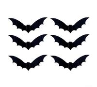 3D Black Bat Wall Stickers 72 Pieces for Halloween Home Decoration, Suitable for Walls, Furniture, Indoor and Outdoor Spaces (E)