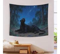 3D Black Panther Print Wall Blanket Tapestry|Starry Night Forest Wall Hanging Tapestries Dorm Decor Soft Polyester for Living Room Bedroom 130cmx150cm