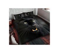 (3D Black Panther, Single) 3D Animal Print Bedding Quilt Cover Duvet Set