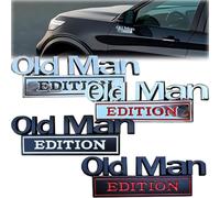 3D Black Red Metal Emblem Badge Car Tail Side Sticker Car Old Man Edition Decals Sticker Emblem Decoration Styling Auto