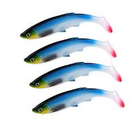 3D Bleak Paddle Tail Soft Plastic Swimbait for Any Rig Pike Fishing Lures for Saltwater Freshwater Fishing(4.72in/12cm 0.51oz./14.5g)