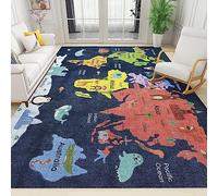 3D Blue World Map Printed Pattern Carpet. Teen Bedroom Theme Decorative Carpet. Comfortable Floor Mats For Living Room Bedroom Balcony - Polyester Soft Touch 180 X 280 Cm / 70.8 X 110.2 Inch