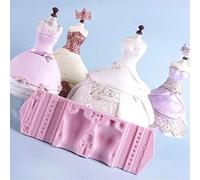 3D Body Silicone Mold Bows Jewelry Wedding Cake Decorating Tool Fondant Chocolate Gumpaste Moulds DIY Cake Lace Mat, Cake Border Brim Decorative Mould, Sugarcraft Mousse Cake Tool Baking Mould