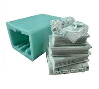 3D Book Candle Mold, DIY Silicone Mold Soap Scent Wax Chocolate Cake Jelly Flavour Plaster Epoxy Resin Craft Book with Magnifying Glass Design