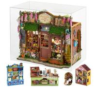 3D Book Nook Kit Exquisite Handmade DIY Doll House Construction Kit Miniature Doll House Items Building Art Flower House for Creativity Halloween Birthday Gift (with Dust Cover)