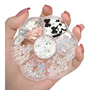 3D Bow Nail Charms,1Box 7Grids Bowknot Butterfly Bear Pearl Nail Art Charms,Resin Bow Nail Art Decorations for Women Girls Nail Art Design DIY Crafts (A Pattern)