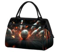 3D Bowling Sports Ball Travel Duffle Bag for Women Men Kids Boys Girls Weekend Overnight Bags 24 L Holdall Tote Cabin Bag for Sports Gym Yoga
