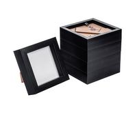 3D Box Photo Frames - 4 x 4" - Pack of 5 Nicola Spring Black One Size