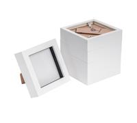 3D Box Photo Frames - 4 x 4" - Pack of 5 Nicola Spring White One Size