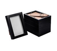3D Box Photo Frames - 4 x 6" - Pack of 5 Nicola Spring Black One Size