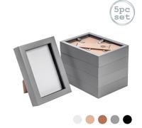 3D Box Photo Frames - 4 x 6" - Pack of 5 Nicola Spring Grey One Size