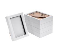 3D Box Photo Frames - 4 x 6" - Pack of 5 Nicola Spring White One Size