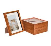 3D Box Photo Frames - 8 x 10" with 5 x 7" Mount - White Mount - Pack of 5 Nicola Spring Dark Brown One Size