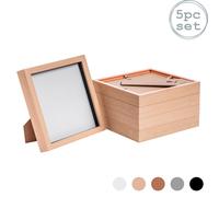 3D Box Photo Frames - 8 x 8" - Pack of 5 Nicola Spring Light Brown One Size