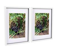 Nicola Spring 3D Shadow Box Frame - White A3 Frames (30 x 42cm) - White A4 Mount (20 x 30cm) - Pack of 2-3D 3D Photo Picture Box Portrait Display Case Wedding Crafts Frame