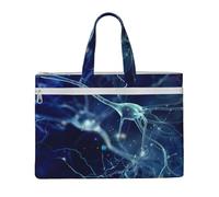 3D Brain Cell Neuron Neurology,Canvas Document Bag Zipper File Tote Bag Handbag Briefcase for School Office