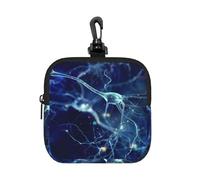 3D Brain Cell Neuron Neurology, Coin Purse Square Zipper Storage Bag, Change Pouch with Lobster Buckle Clasp Buckle, Change Purse
