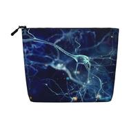 3D Brain Cell Neuron Neurology, Daily Use Makeup Cosmetic Bag Imitation Linen Makeup Bag Portable Travel Toiletry Bag