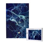 3D Brain Cell Neuron Neurology, Jigsaw Puzzles 1000 Pieces Wooden Jigsaw Toy Family Game Wall Decor for Adults Teens