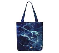 3D Brain Cell Neuron Neurology,Reusable Grocery Bags Shopping Tote Bags Large Capacity Canvas Shoulder bag
