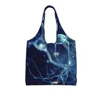 3D Brain Cell Neuron Neurology,Reusable Tote Bags Grocery Bags Large Capacity Canvas Shopping Shoulder bag