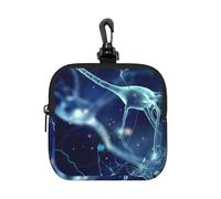 3D Brain Cell Neuron Neurology, Square Zipper Storage Bag, Neoprene Coin Purse, Small Wallets, Change Pouch, Change Purse