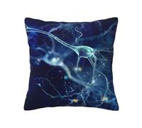 3d Brain Cell Neuron Neurology, Throw Pillow Cover Decorative Pillowcase Soft Polyester Cushion Covers 16"x16"