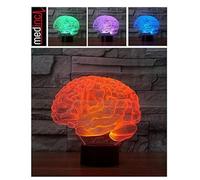 3D Brain Led Illusion Table Lamp 7 Colours Change Night Light for Bedroom Home Decoration Wedding Birthday Christmas and Valentine Gift Artistic and Romantic Atmosphere