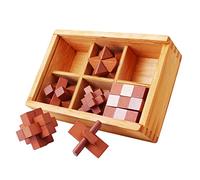 3D Brain Teaser Puzzles, Wooden Building Blocks Geometric Jigsaw Puzzle Educational Toy, Skill Building Interlocking IQ Games Set, for Adults & Kids