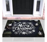 3D Brand Christmas Theme Doormat, Snowflake Printed Water Absorbent Non-slip Mat, Machine Washable, Suitable for Bathroom-50x80cm