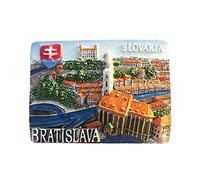 3D Bratislava Slovakia Fridge Magnet Souvenir Gift,Resin Handmade Bratislava Refrigerator Magnet Home & Kitchen Decoration Collection