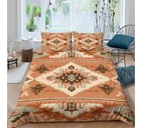 3D Breathable Microfiber Southwest Bedding Quilt Cover All Season Bedding Set w/ Pillowcase Native American inspired Bed Quilt Cover Easy Care Machine Washable for Home Decoration Single（135x200cm）