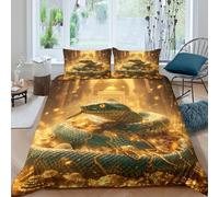 3D Breathable Microfibre mythical serpent Comforter Cover All Season Bedding Sets with Pillowcases fantasy art style Quilt Cover Easy Care Machine Washable for Men Women Kids Super king（260x220cm）