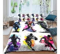 3D Breathable Microfibre Rugby player action Quilt Cover Sets Soft Bedding Set with Pillowcases Dynamic sports Bedding Quilt Cover All Season Machine Washable for Men Women Kids Single（135x200cm）