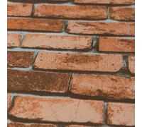 3D Brick Effect Wallpaper with Glue Included - Easy Paste The Paper Application (4 Rolls) Novecrafto Brown One Size