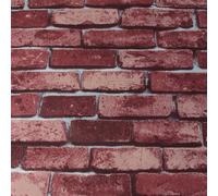 3D Brick Effect Wallpaper with Glue Included - Easy Paste The Paper Application (4 Rolls) Novecrafto Dark Red One Size