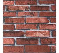 NOVECRAFTO Red Brick Effect Wallpaper Set of 4 Rolls to Cover 239.60 ft² (22.26 m²) Glue Included in Set | Waterproof 3D Brick Wallpaper with Easy Paste The Paper Application