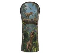 3D Broken Stone Wall Dinosaur Golf Club Cover Set Premium Leather Headcovers with Interchangeable No. Tags for Driver Fairway Wood Hybrid