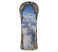 3D Broken Stone Wall Plane Cloud Sky Golf Club Head Cover Premium Leather Waterproof Headcover with Number Tags for Driver, Woods and Hybrid