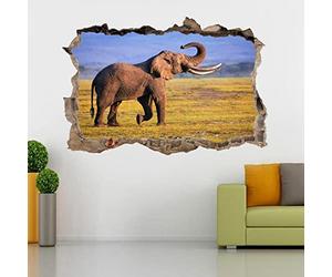 3D Broken Wall Stickers Elephant Smashed Wall Sticker Decal Home Decor Art Mural Animals 55x80cm