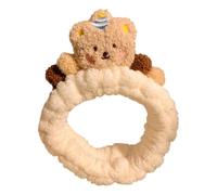 3D Brown Bear Hairhoop Cartoon Plush Hairband Music Festival Headwear Female Makeup Headband For Daily Use
