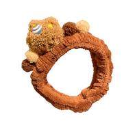 3D Brown Bear Hairhoop Cartoon Plush Hairband Music Festival Headwear Female Makeup Headband For Daily Use Skincares