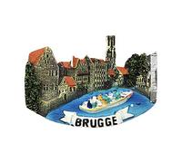 3D Brugge Bruges Belgium Refrigerator Fridge Magnet Tourist Souvenirs Handmade Resin Craft Magnetic Stickers Home Kitchen Decoration Travel Gift