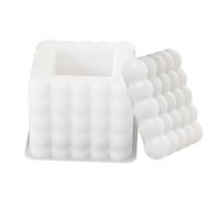 3D Bubble Cube Mould - Silicone Craft Tool for Casting Candle Cups, Reusable Flexible Design for Resin, Plaster, Epoxy Resin | Square Decorative Container Creation for DIY