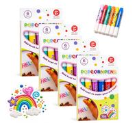 3D Bubble Pen, 18/24PCS Popcorn Pens, Safety & Novelty, 3D Artwork Paint Pens, 3D Bubble Popcorns Drawing Pens, for Scrapbooks, Art Projects, Classroom (24pcs)