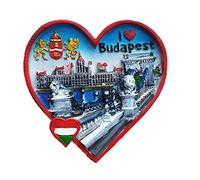 3D Budapest Hungary Refrigerator Magnet Heart-shaped Travel Sticker Souvenirs,Hand-madeHome & Kitchen Decoration Budapest Fridge Magnet
