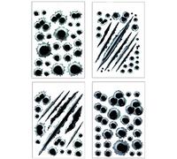 3D Bullet Hole Car Stickers Ultra, 4 PCS Realistic Fake Bullets Safe for Paint Laptop Car, Truck auto Body Scratch and dent Cover Prank, Funny Gunshot Sticker Fake Bullet Gun Shot for Bumper Window