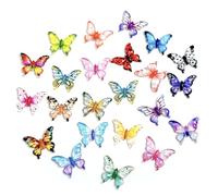 3D Butterflies, 200 Pcs Flat Back 3D Resin Mini Butterflies for Crafts Butterfly Decorations, Colorful Tiny Figurines for Nail Art, Diy, Fairy Gardens