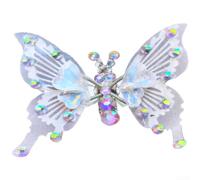 3D Butterfly Car Air Vent Clip with Heart Rhinestone Accent for Vehicle Interior Decoration Metal and Stylish (white)