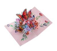 3D Butterfly Flower Card, Monarch Exquisite Bouquet Birthday Pop Up Cards with Floral Design for Women Mothers Day Wife Girlfriend Wedding Anniversary Valentines Christmas Greeting Thank You